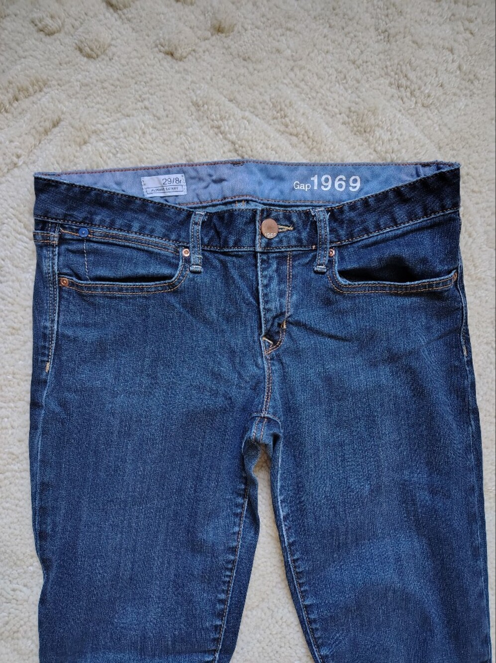 ☀️5/$25☀️ Gap 1969 Women's Size 8 Regular Dark Blue Always Skinny Jeans - Picture 2 of 8